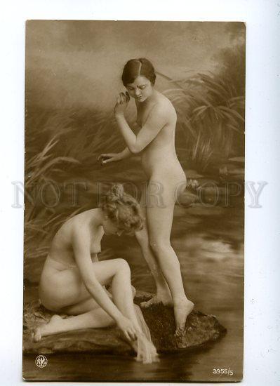 129073 NUDE Women NYMPH near Water Vintage PHOTO NPG #3955 PC