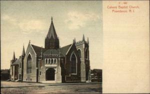 Providence RI Calvary Baptist Church c1910 Postcard