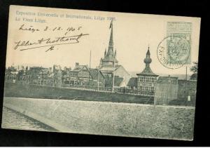 1905 Belgium View of Liege Exposition RPPC Postcard Cover to USA