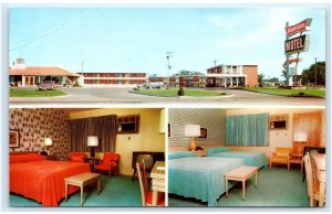 WYANDOTTE, MI ~ Roadside GOLDEN GATE RESORT & Motor Hotel c1950s Cars Postcard