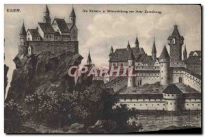 Old Postcard Eger Die Kaiser Wenzelsburg Vor ihrer Zerstörung