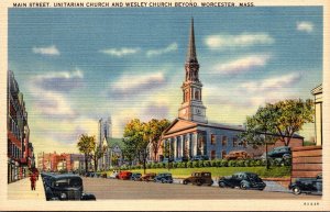 Massachusetts Worcester Main Street Unitarian Church and Wesley Church