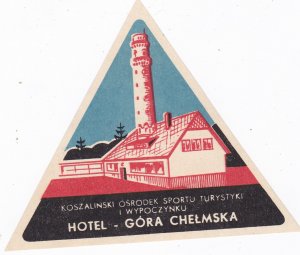 Poland Wypoczynku Hotel Gora Chelmska Vintage Luggage Label sk2871