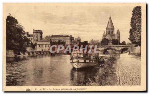 Old Postcard Metz Le Bateau Promenade Lorraine