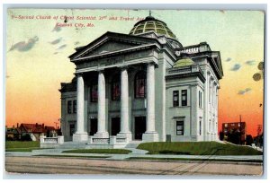 1911 Second Church Christ Scientist Troost Ave Kansas City Missouri MO Postcard 