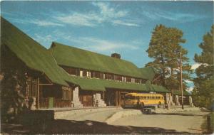 Bryce Canyon Lodge National Park Utah 1950s Postcard bus roadside 689