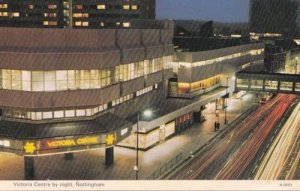 Nottingham Victoria Centre By Night Illuminations 1970s Postcard