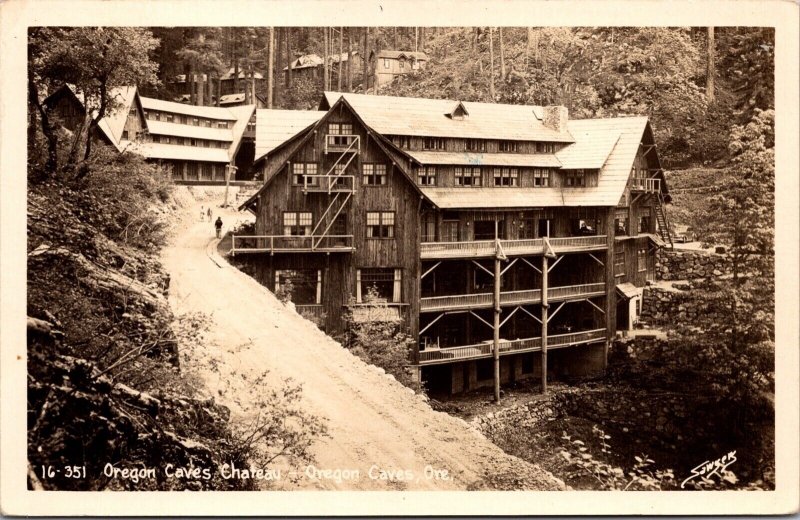 Real Photo Postcard Oregon Caves Chateau in Oregon Caves, Oregon 