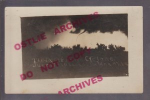 Helena OKLAHOMA RPPC 1915 TORNADO TOUCHING DOWN Storm Cyclone TWISTER OK