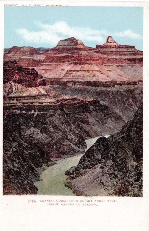 Granite Gorge from Bright Angel Trail, Grand Canyon of Arizona, pre-1907