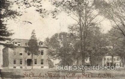 St. Charles Millitary, Mo. USA St. Charles Military College 1908 very light i...