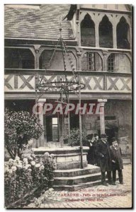 Beaune Old Postcard wrought iron well in the Court & # 39honneur of God & # 3...