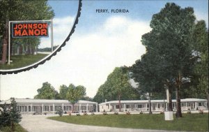 Perry Florida FL Motel Linen 1930s-50s Linen Postcard