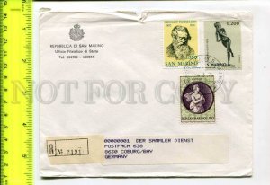 425214 SAN MARINO to GERMANY 1976 year registered real posted COVER