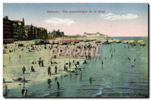 Old Postcard Ostend Panoramic View of the Beach