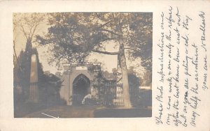 Cemetery Entrance Unused writing on front, real photo