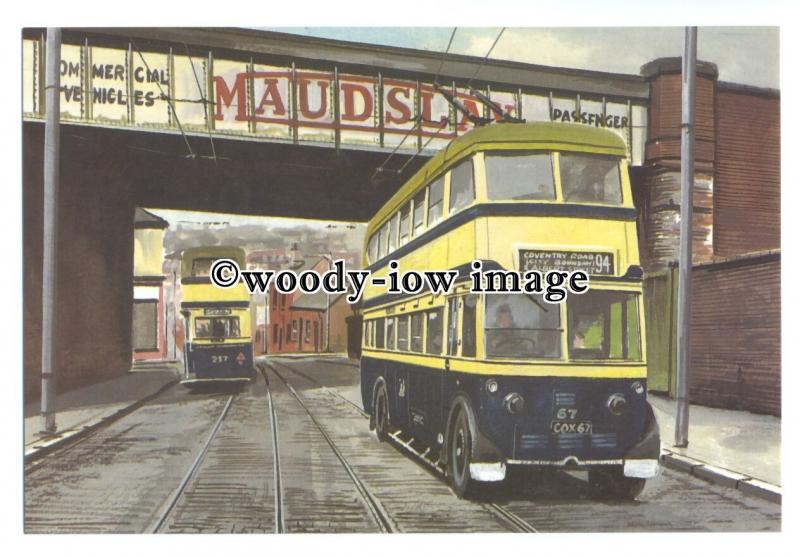 tm5743 - Birmingham Trolleybuses 67 & 237 @ Bordesley - art G S Coopper postcard