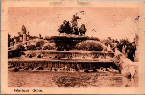 Denmark København Copenhagen Gefion Fountain Vintage Postcard 09.12