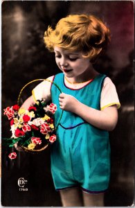 Victorian Girl Coloured Vintage RPPC C001