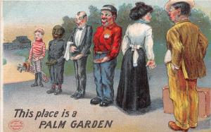 A25/ Black Americana Postcard c1910 Servant Palm Garden Tips 20