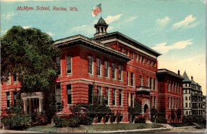 Postcard McMynn School in Racine, Wisconsin