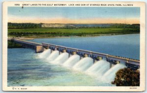 M-7087 Great Lakes to the Gulf Waterway Lock & Dam at Starved Rock State Park IL
