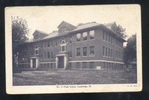 CAMBRIDGE ILLINOIS HIGH SCHOOL VINTAGE POSTCARD 1909