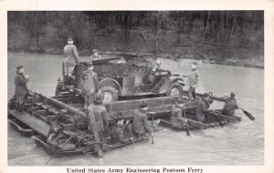 U S ARMY ENGINEERING PONTOON FERRY~ MILITARY NATIONAL DEFENDERS POSTCARD