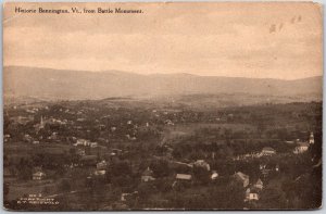 View From Battle Monument Historic Bennington Vermont Village Mountain Postcard