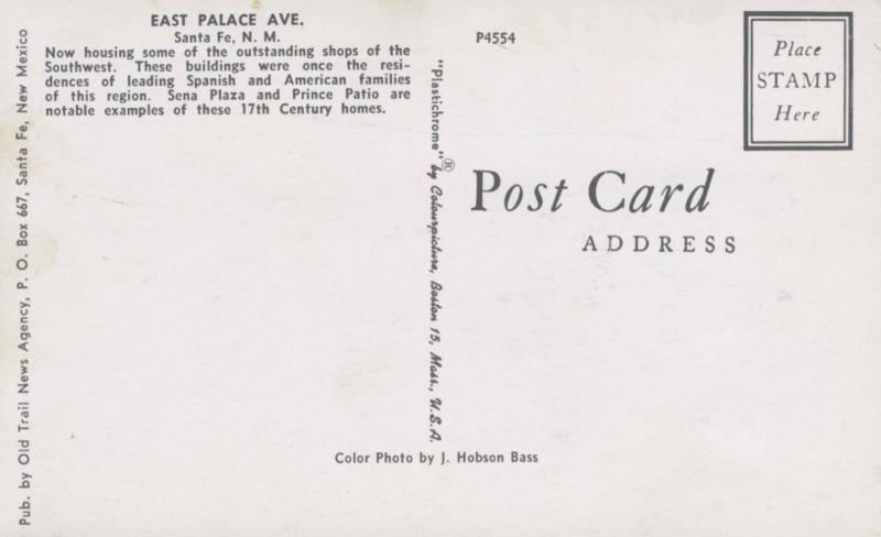 East Palace Ave. Sante Fe New Mexico NM Rainbow Man Vintage Postcard D25 