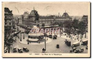 Paris Old Postcard Place de la Republique