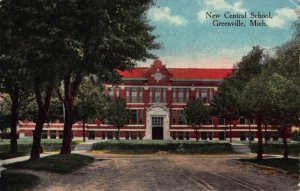 Postcard Central School in Greenville, Michigan~119784