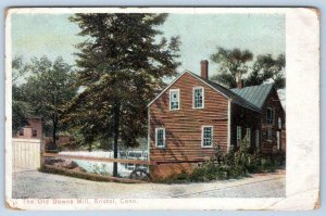 1910's THE OLD DOWNS MILL*BRISTOL CONNECTICUT*CT*LITHO-CHROME POSTCARD*GERMANY