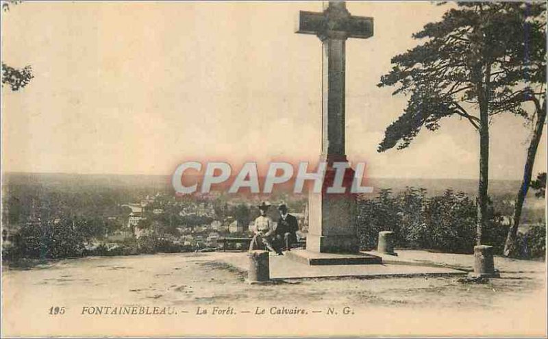 Old Postcard Fontainebleau La Foret Calvary