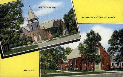 Baptist Church & St. Helena's Catholic Church - Amite, Louisiana LA