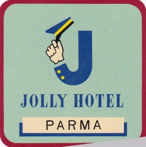Italy Parma Jolly Hotel Vintage Luggage Label sk2295