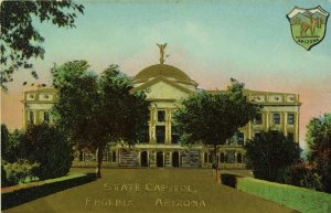 C.1910 State Capitol, Phoenix, Arizona. Embossed Gilt Vintage Postcard P53