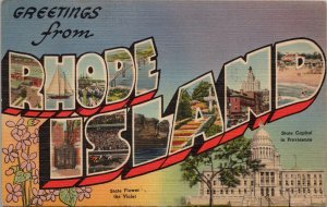 Greetings from Rhode Island Postcard PC538