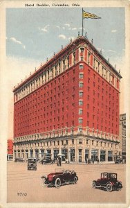 Columbus Ohio 1920s Postcard Hotel Deshler Cars Automobiles