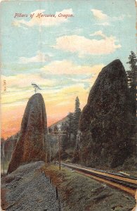 J31/ Pillars of Hercules Oregon Postcard c1910 Geology Railroad 339