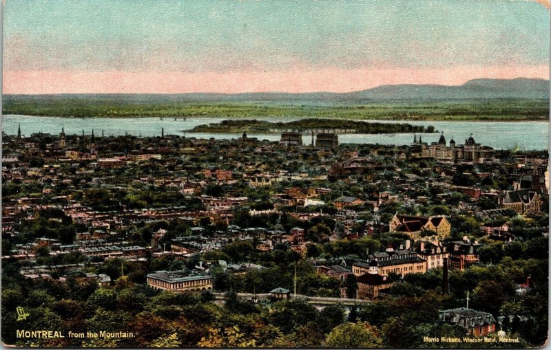 Montreal Canada Air Aerial View From Mountain Antique Postcard DB UNP Unused  