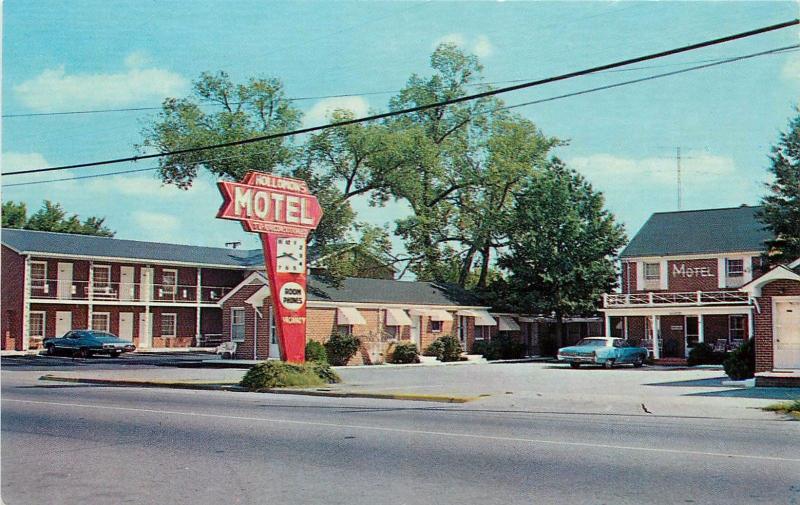 HOLLOMON'S MOTEL - MURFREESBORO, NC US HIGHWAY 158 258 POSTCARD OLD CARS 