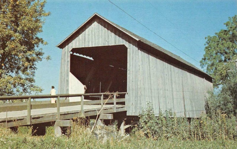 GALLON HOUSE COVERED BRIDGE Marion County, OR Abiqua Creek Vintage Postcard