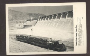 RPPC GRAND COULEE DAM TOURIST RAILROAD TRAIN VINTAGE REAL PHOTO POSTCARD