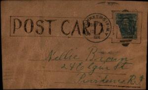 Real Leather Couple Romance Umbrella Beach c1905 Color Postcard