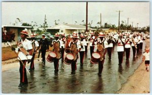 FREEPORT, BAHAMAS Parade Scene ROYAL BAHAMAS POLICE BAND c1960s Postcard