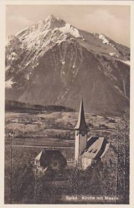 Schweiz Spiez Kirche mit Niesen Real Photo