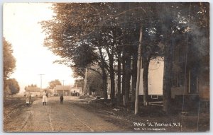 Vintage 1910 Main St. Harford NY Sepia RPPC Photo Postcard by J.C. Edmonds