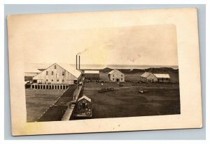 Vintage 1910's RPPC Postcard Aerial View Large Farm on the Coast