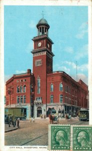 USA City Hall Biddeford Maine Vintage Postcard 07.05